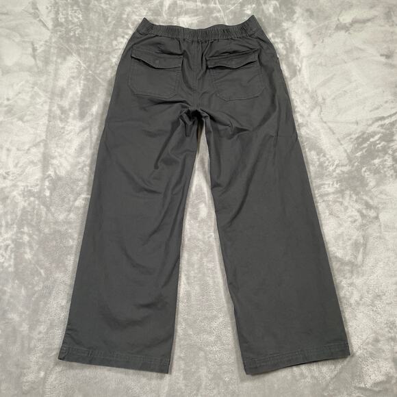 Pact Pants Small Grey Stretch Twill Wide Leg Elastic Waist Classic Casual - Picture 2 of 11